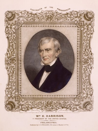 William Henry Harrison amerikai elnök, 1846 (litográfia) alkotó: Albert Newsam