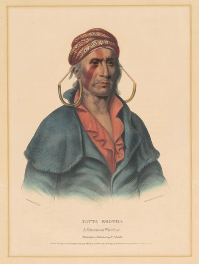 Payta Kootha, egy Shawnee Warrior alkotó: Albert Newsam, after Henry Inman, after Charles Bird King