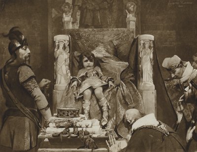 Clovis II, A frankok fiú fajtája (litho) alkotó: Albert Pierre René (after) Maignan