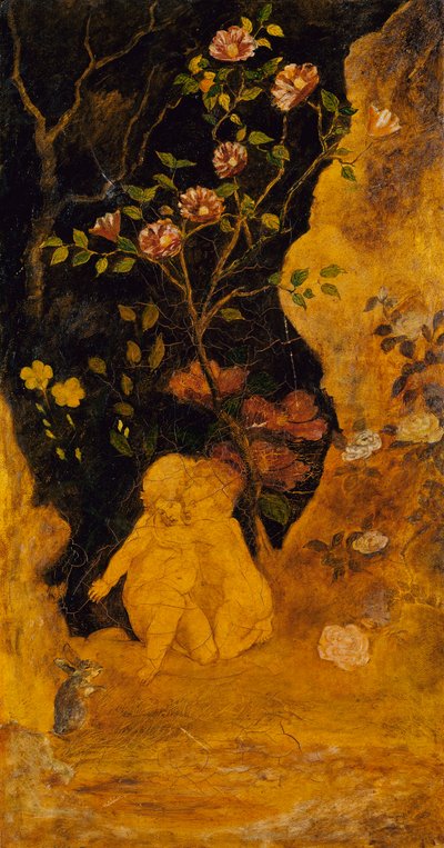 Panel egy képernyőhöz: Gyermekek megijedtek egy nyúllal alkotó: Albert Pinkham Ryder