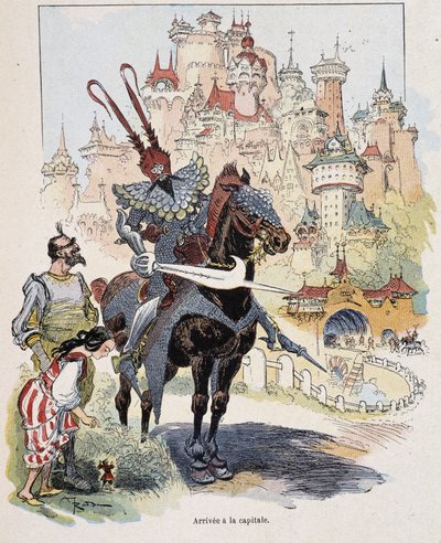 Érkezés a fővárosba - Swift „Gulliver Voyages” című művében, ill. írta Robida alkotó: Albert Robida
