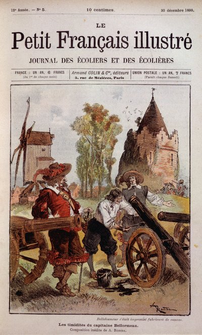 Bellehumeur rögtönözte a Canon - Bellormeau kapitány félénksége Robida - gyártóját. „A kis francia Illustré” címlap, 1899.12.30. alkotó: Albert Robida