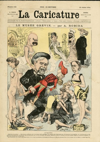 Albert Robida (1848-1926) illusztrációja a La Caricature (1880) borítójához alkotó: Albert Robida