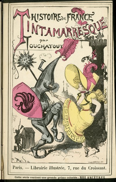 Albert Robida (1848-1926) illusztrációja a Histoire de France tintamarresque-ben, kb. 1880 – Történelem, tánc alkotó: Albert Robida