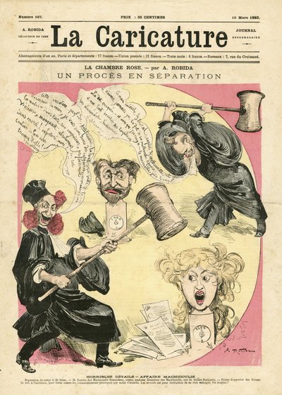 Albert Robida (1848-1926) illusztrációja a La Caricature (1880) borítójához alkotó: Albert Robida