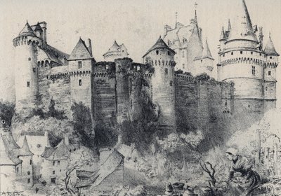 A Chateau Fort de Vitre in Ille-et-Vilaine - Ó-Franciaország - Bretagne - szövegek, rajzok és litográfiák, Albert Robida (1848-1926) datálatlan 19. század vége alkotó: Albert Robida