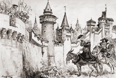 La Harangue Faite Par Ulric Gallet Picrochole vagy Ulric Gallet Picrochole-nak szállított haranguja. alkotó: Albert Robida
