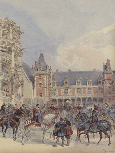 A Loire-i kastélyok udvara alkotó: Albert Robida