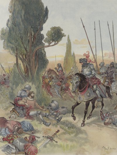 Bayard halála alkotó: Albert Robida