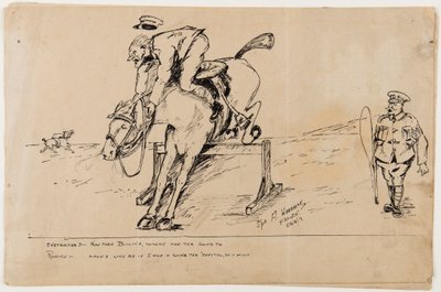 világháborús rajzfilm, 1917. szeptember 22. (toll és tinta papíron) alkotó: Albert Warbrick