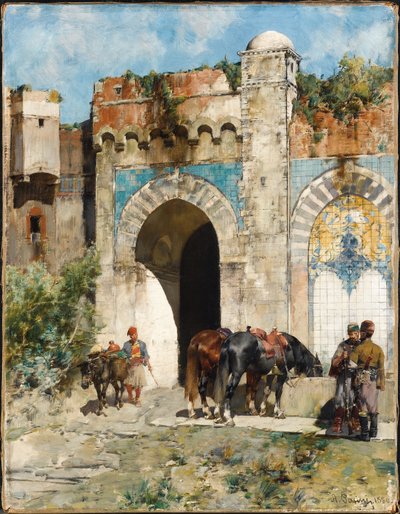 A lovak itatása, 1880 alkotó: Alberto Pasini