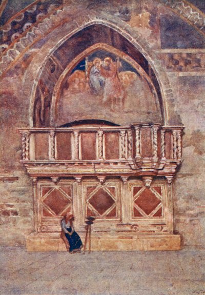 Szószék, Alsótemplom, S. Francesco, Assisi (színes litó) alkotó: Alberto Pisa