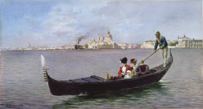 Kint a lagúnán: Velence (akvarell papíron) alkotó: Alberto Prosdocini or Prosdocimi