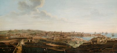 Valletta (Málta és környéke) hét nézetéből álló sorozat egyike, 1753 körül (olaj, vászon) alkotó: Alberto Pullicino