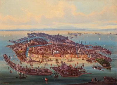 Velence légi felvétele, 1867. alkotó: Alberto Rieger
