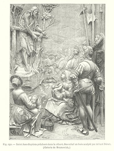 Keresztelő Szent János prédikál a sivatagban (metszet) alkotó: Albrecht (after) Durer or Duerer