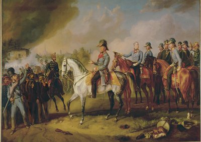 Johann Joseph Wenzel Radetzky tábornagy és vezérkara Milánó előtt... (festmény, vászon) alkotó: Albrecht Adam