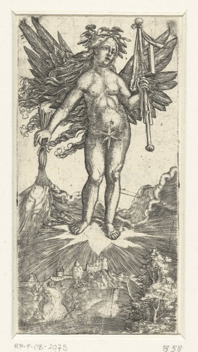 Allegorikus női alak szárnyakkal alkotó: Albrecht Altdorfer