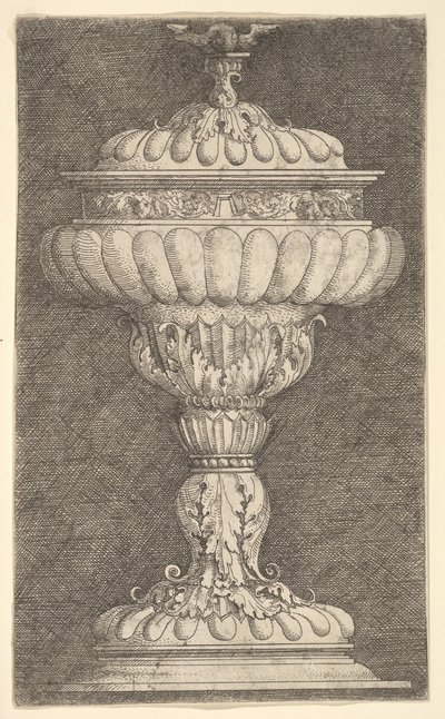 Fedett serleg szárnyas labdával a tetején.n.d. alkotó: Albrecht Altdorfer