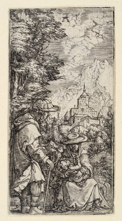 A nyugalom az Egyiptomba vezető menekülés során alkotó: Albrecht Altdorfer