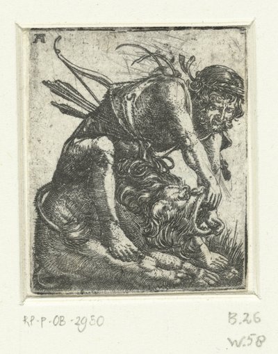 Herkules megöli a nemeai oroszlánt alkotó: Albrecht Altdorfer