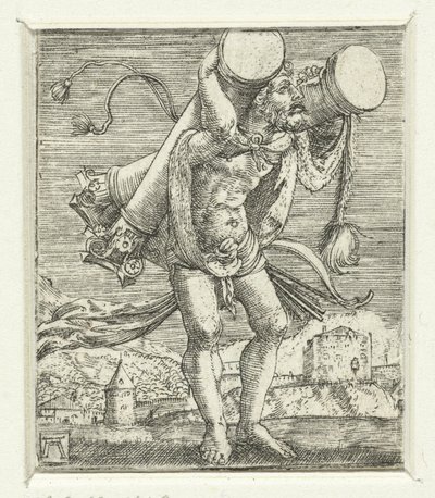 Herkules viszi az oszlopokat alkotó: Albrecht Altdorfer
