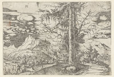 Táj dupla fenyővel alkotó: Albrecht Altdorfer