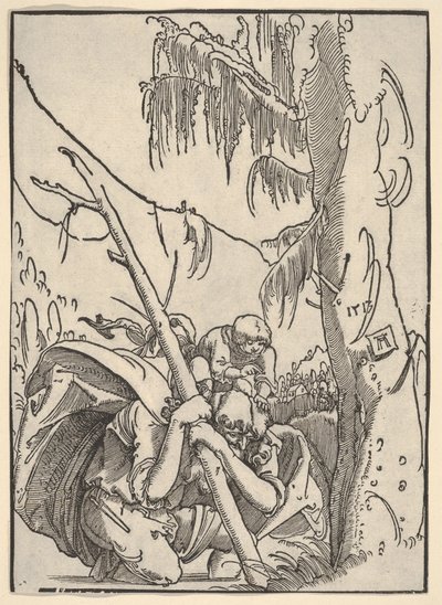 Szent Kristóf, aki a kis Jézust viszi a karjában alkotó: Albrecht Altdorfer