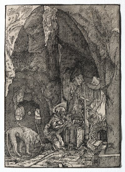 Szent Jeromos a barlangban alkotó: Albrecht Altdorfer