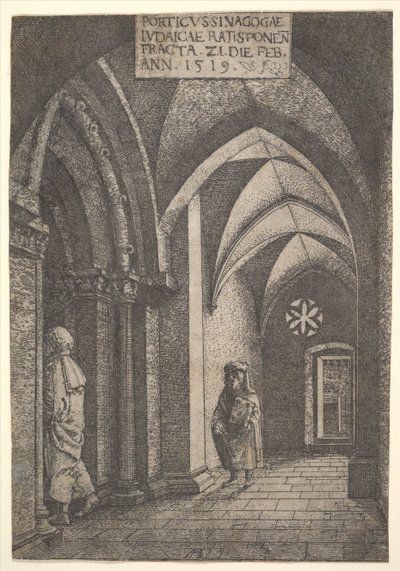 A regensburgi zsinagóga előcsarnoka, 1519. alkotó: Albrecht Altdorfer