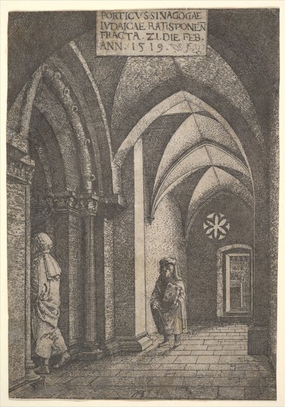 A regensburgi zsinagóga előcsarnoka, 1519. alkotó: Albrecht Altdorfer