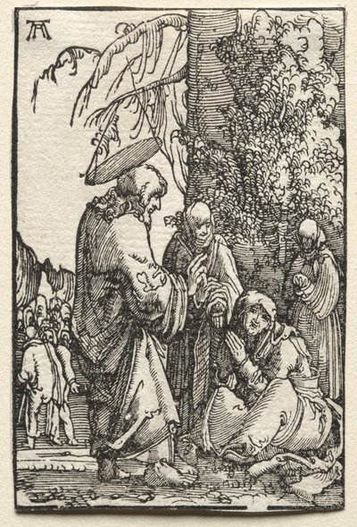 Az ember bukása és megváltása: Krisztus búcsút vesz anyjától a szenvedés előtt, c. 1515. alkotó: Albrecht Altdorfer