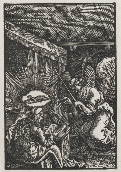 Az ember bukása és megváltása: Az Angyali üdvözlet, c. 1513. alkotó: Albrecht Altdorfer