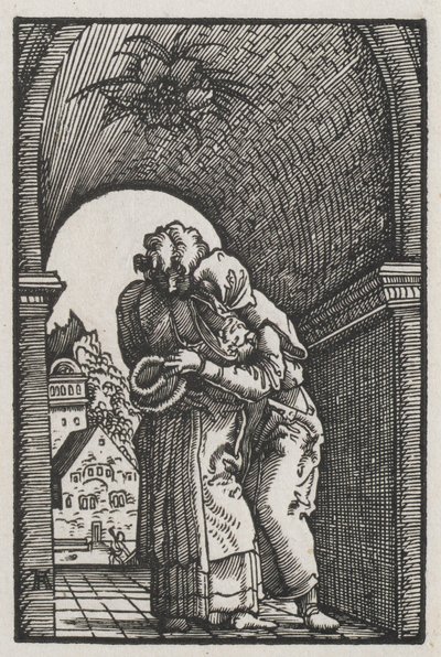 Az ember bukása és megváltása: Joachim és Anne ölelése a Golden Gate-nél alkotó: Albrecht Altdorfer