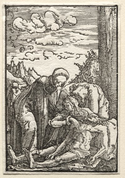 Az ember bukása és megváltása: Siralom a kereszt alatt, c. 1515. alkotó: Albrecht Altdorfer