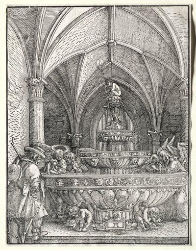 A Szent Család Egyiptomba menekülő kútnál, c. 1520. alkotó: Albrecht Altdorfer