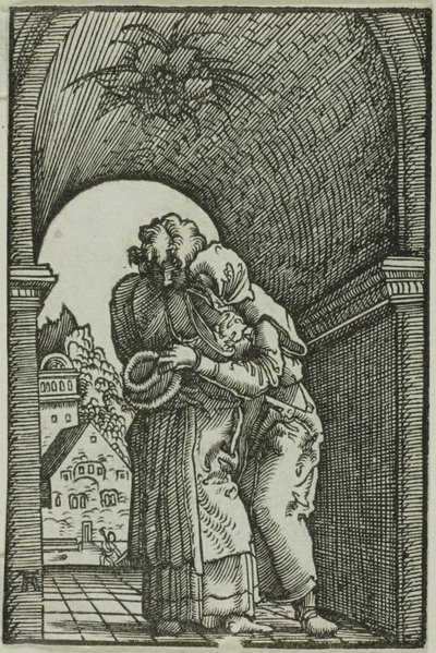 Joachim és Anne találkozása, Az ember bukása és megváltása című filmből alkotó: Albrecht Altdorfer
