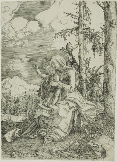 A Szűz az áldó gyermekkel egy tájban alkotó: Albrecht Altdorfer