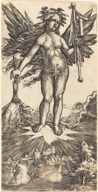 Szárnyas nő a csillagon alkotó: Albrecht Altdorfer