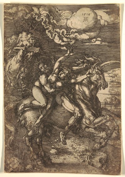 Proserpine elrablása egy unikornison alkotó: Albrecht Dürer