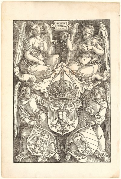 Allegória a Birodalom és Nürnberg város címereivel alkotó: Albrecht Dürer