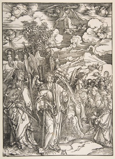Angyalok visszatartják a négy szelet.n.d. alkotó: Albrecht Dürer