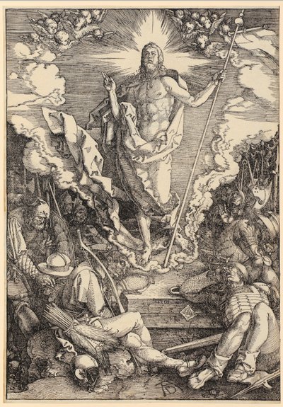 Krisztus feltámadása, a „Nagy Passió” sorozat 12. lapja alkotó: Albrecht Dürer