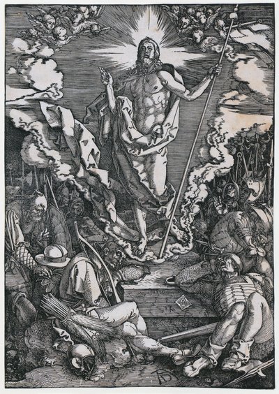 Krisztus feltámadása, a „Nagy Passió” sorozat 12. lapja alkotó: Albrecht Dürer