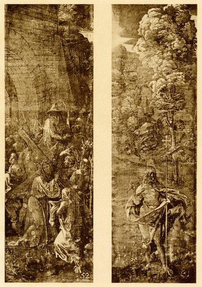Kereszt és Krisztus viselése a győzelem zászlajával alkotó: Albrecht Dürer