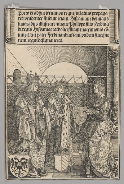 Phillipp eljegyzése Johannával, 15. lemez a Történelmi jelenetek I. Maximilianus császár életéből a Diadalívből alkotó: Albrecht Dürer