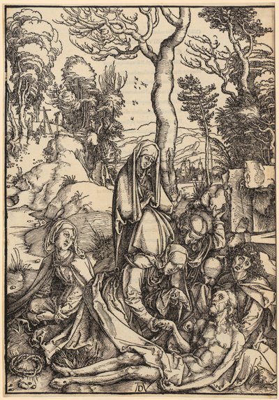 Krisztus siratása, a „Die Grosse Passion” sorozat 9. lapja alkotó: Albrecht Dürer