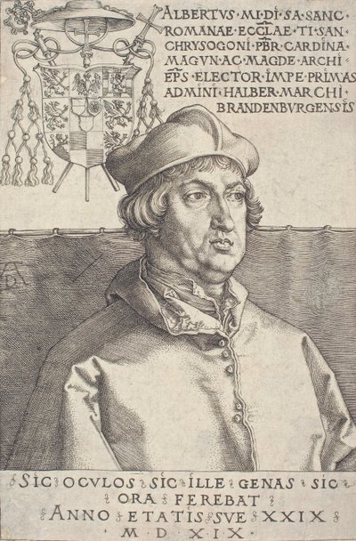 Brandenburgi Albrecht kisbíboros, 1519. alkotó: Albrecht Dürer
