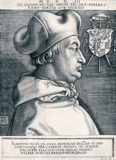 Brandenburgi Albrecht bíboros A nagy bíboros, 1523 1906 alkotó: Albrecht Dürer