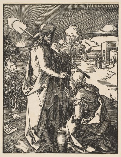 Krisztus megjelenése Mária Magdolnának, A kis szenvedésből, kb. 1510. alkotó: Albrecht Dürer